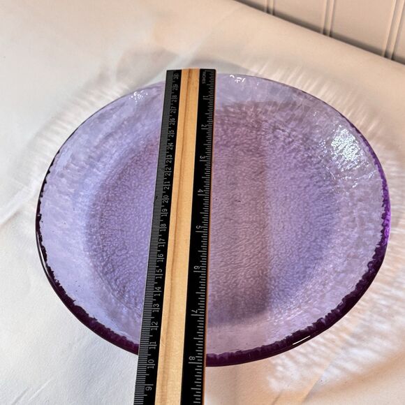 FIRE & LIGHT Recycled Glass Lavender Moonstone Plate Bowl 8” Serving Dish Purple - Picture 5 of 6